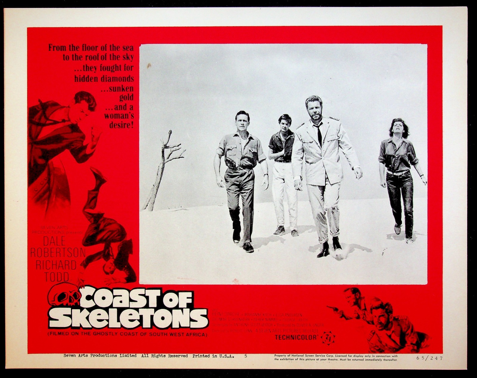Coast of Skeletons 1965 Original 8 Lobby Card Set NM Adventure Movie Poster