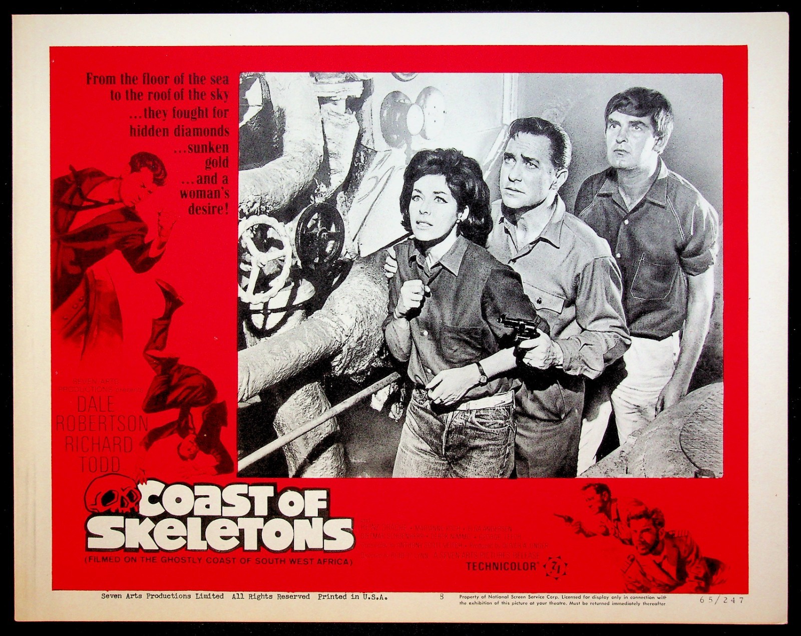 Coast of Skeletons 1965 Original 8 Lobby Card Set NM Adventure Movie Poster
