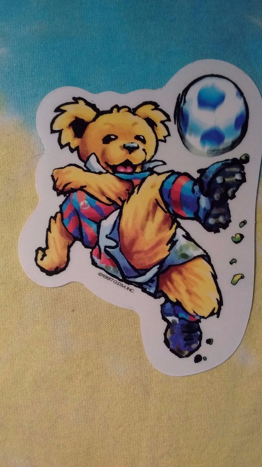 Grateful Dead Dancing Bear Playing Soccer 4.5 Inch Window Sticker
