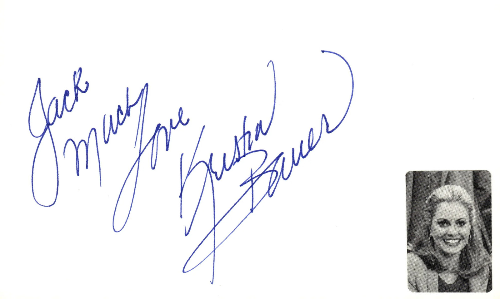 Kristin Bauer Signed Auto 3×5 Index Card Romy and Michele’s High School Reunion