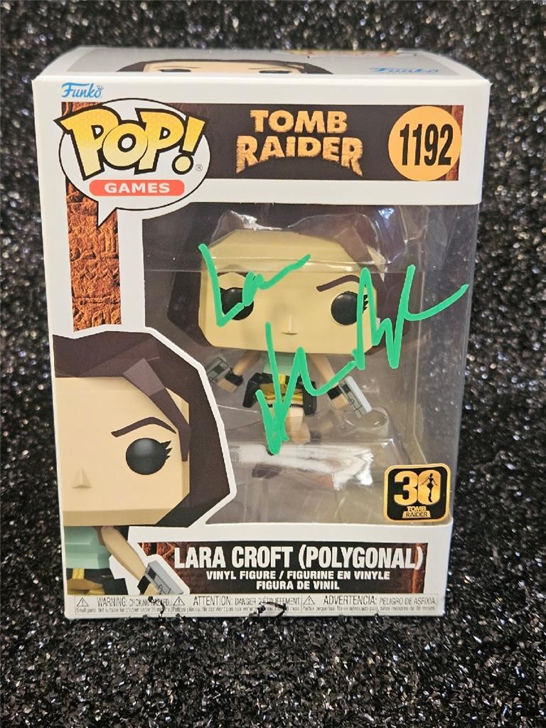 ALICIA VIKANDER SIGNED FUNKO POP! TOMB RAIDER 1192 LARA CROFT POLYGONAL COA