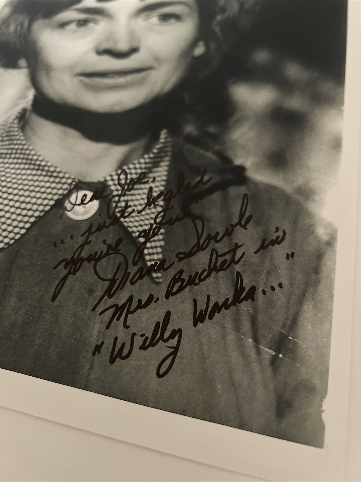 Diana Sowle Signed Autograph (8.5×11) Photograph | Willy Wonka, Mrs. Bucket