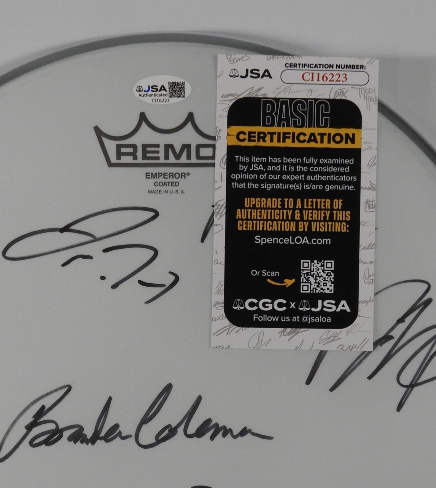 The Red Clay Strays JSA Fully Signed Autograph Drum Head drumhead