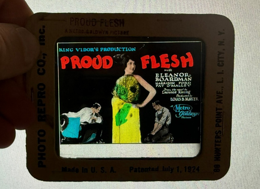 Silent Movie Magic Lantern Glass Slide Proud Flesh King Vidor Elenor Boardman
