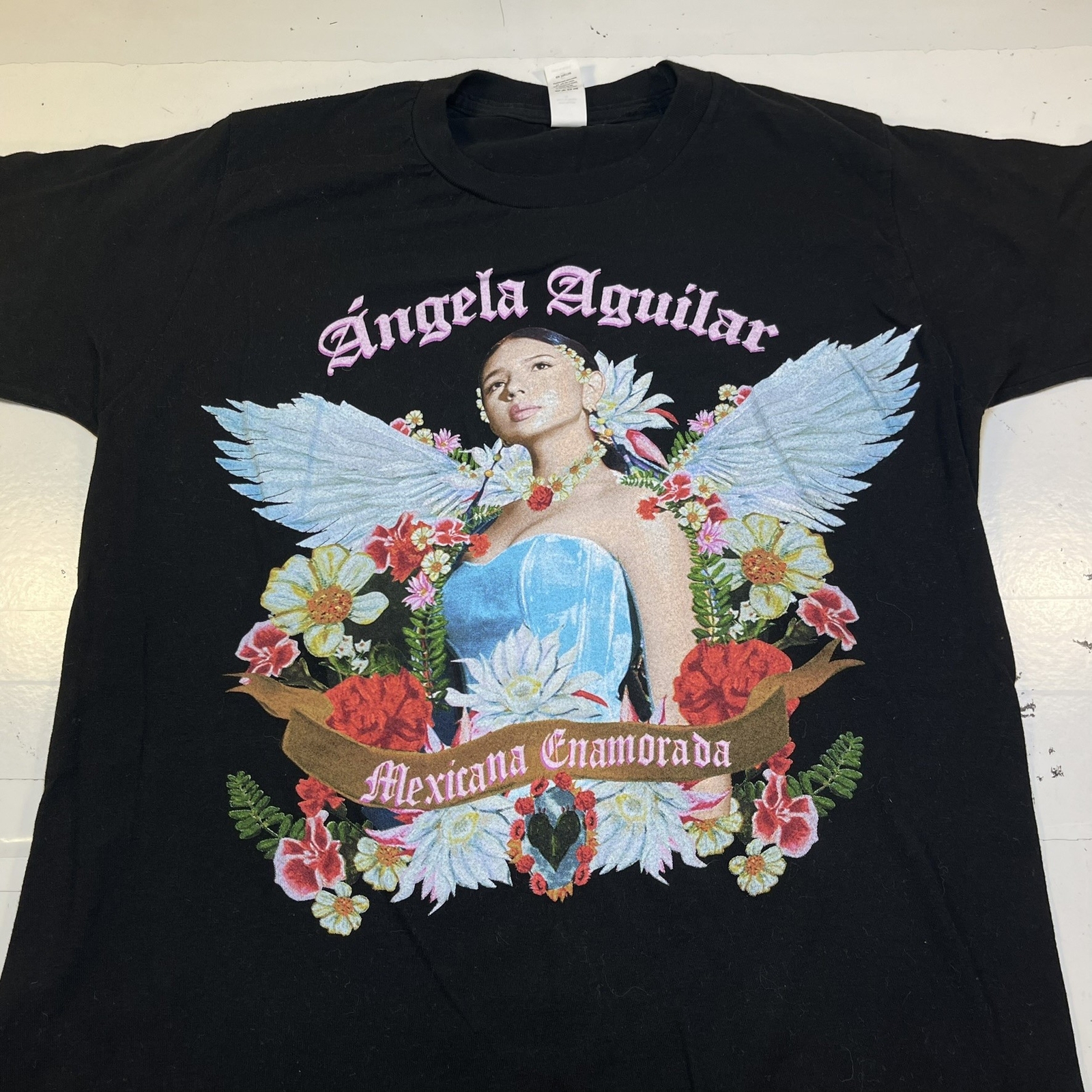 ANGELA AGUILAR MEXICAN SINGER CONCERT 2022 TOUR TEE T SHIRT Sz Mens S Latin Pop