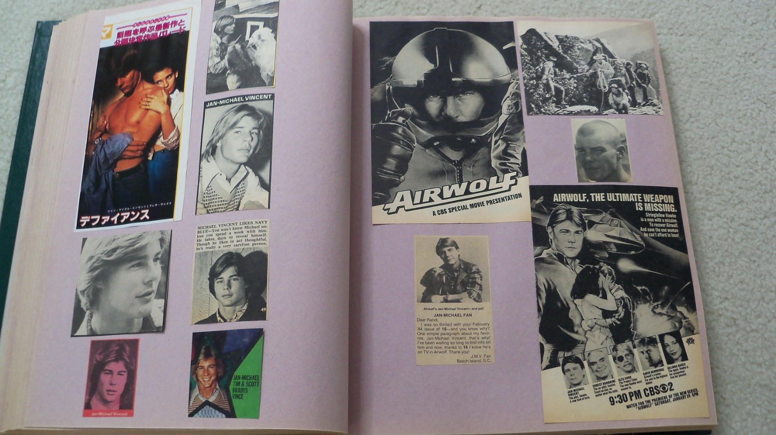 Jan Michael Vincent large scrapbook career in movies and TV Airwolf more