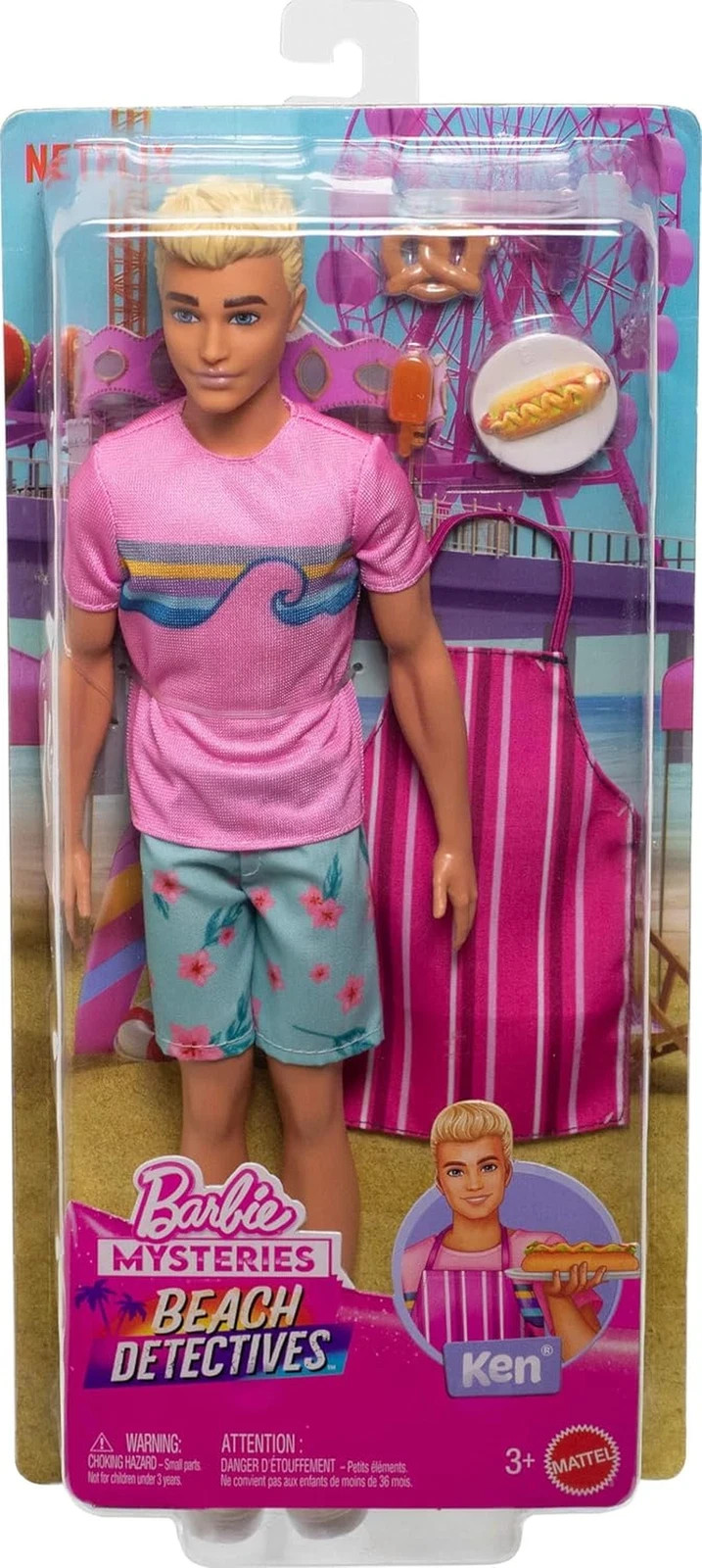 Beach Detectives Ken Doll Wearing Removeable Signature Outfit