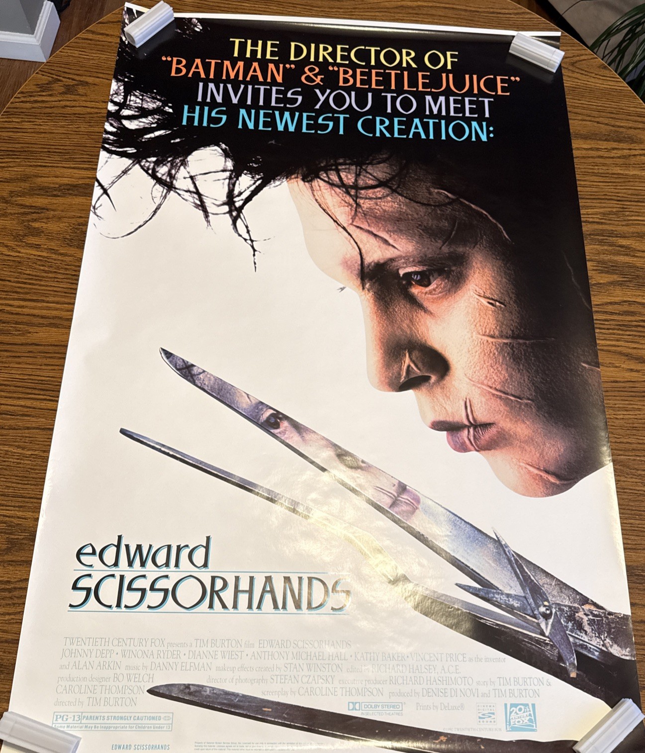 EDWARD SCISSORHANDS -1990- original SS 27×40 ROLLED Movie Poster – JOHNNY DEPP