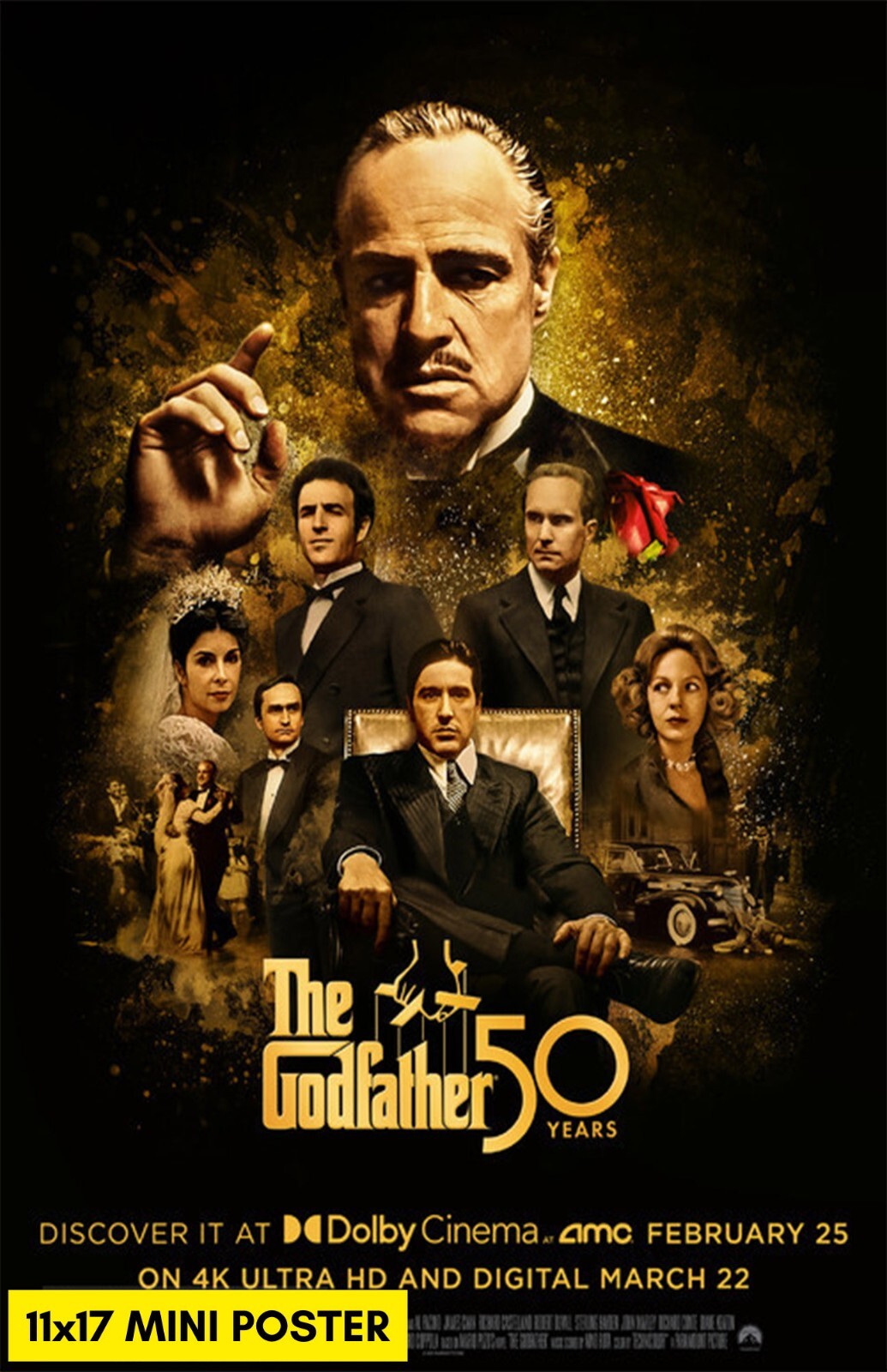 The Godfather (1972) Movie Poster 11×17 Mob Gangster Brando 50 Years