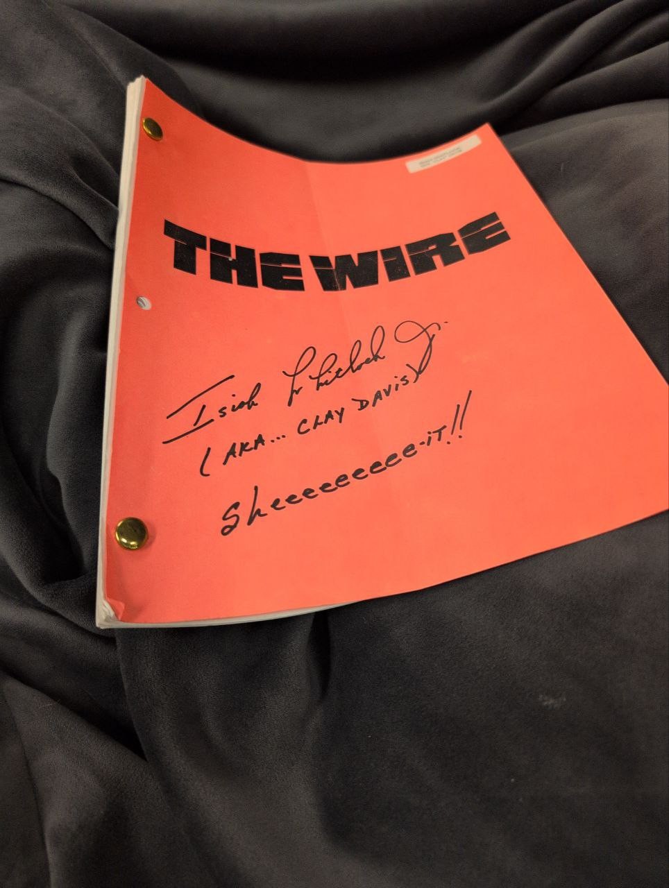 ISIAH WHITLOCK JR Signed THE WIRE Script Ep 411 “A New Day” Sheeeeeit Clay Davis