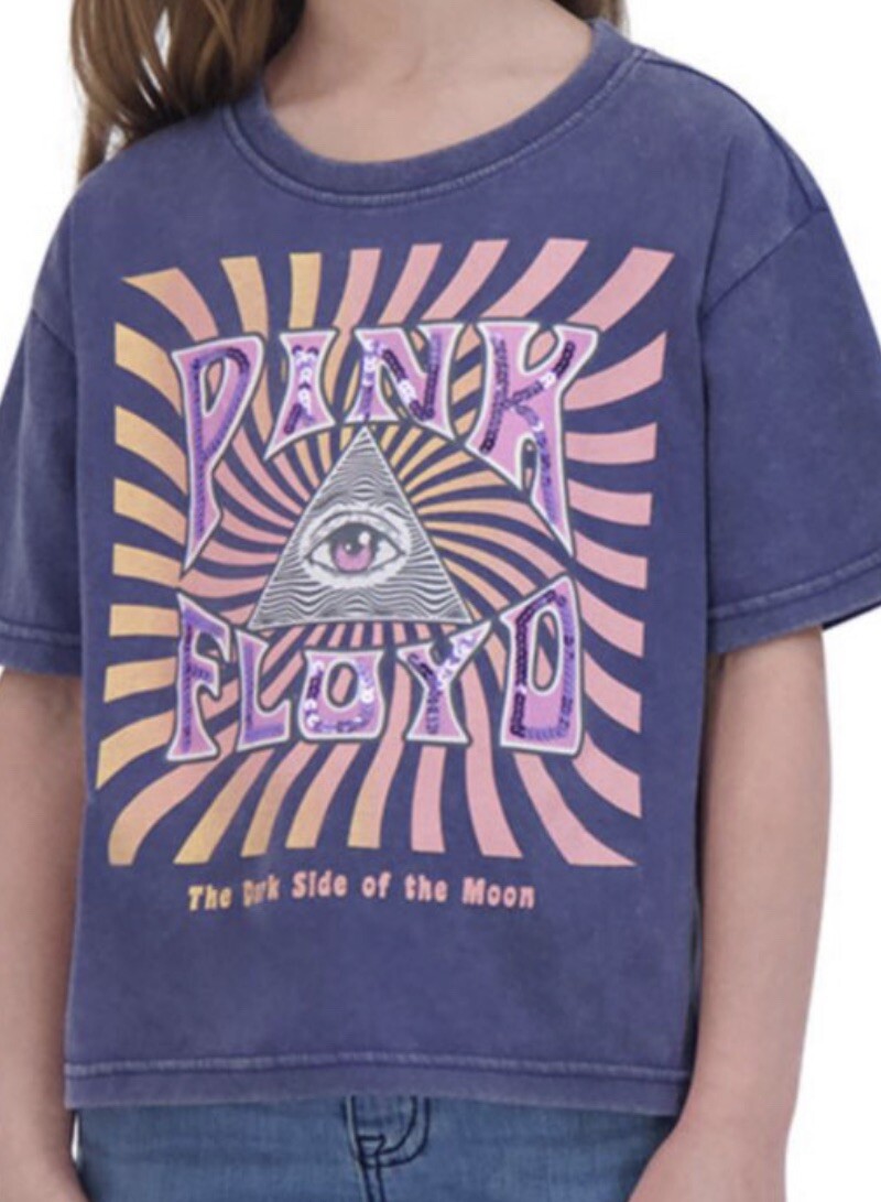 Pink Floyd Dark Side Moon Licensed T Shirt sequins Jr xl 14/16 Woman Small