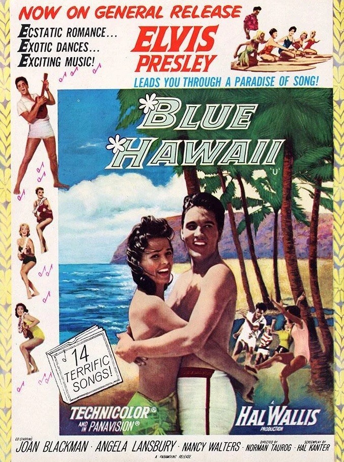 1961 Blue Hawaii Movie Poster Print Elvis Presley Joan Blackman 🌴🌊🍿