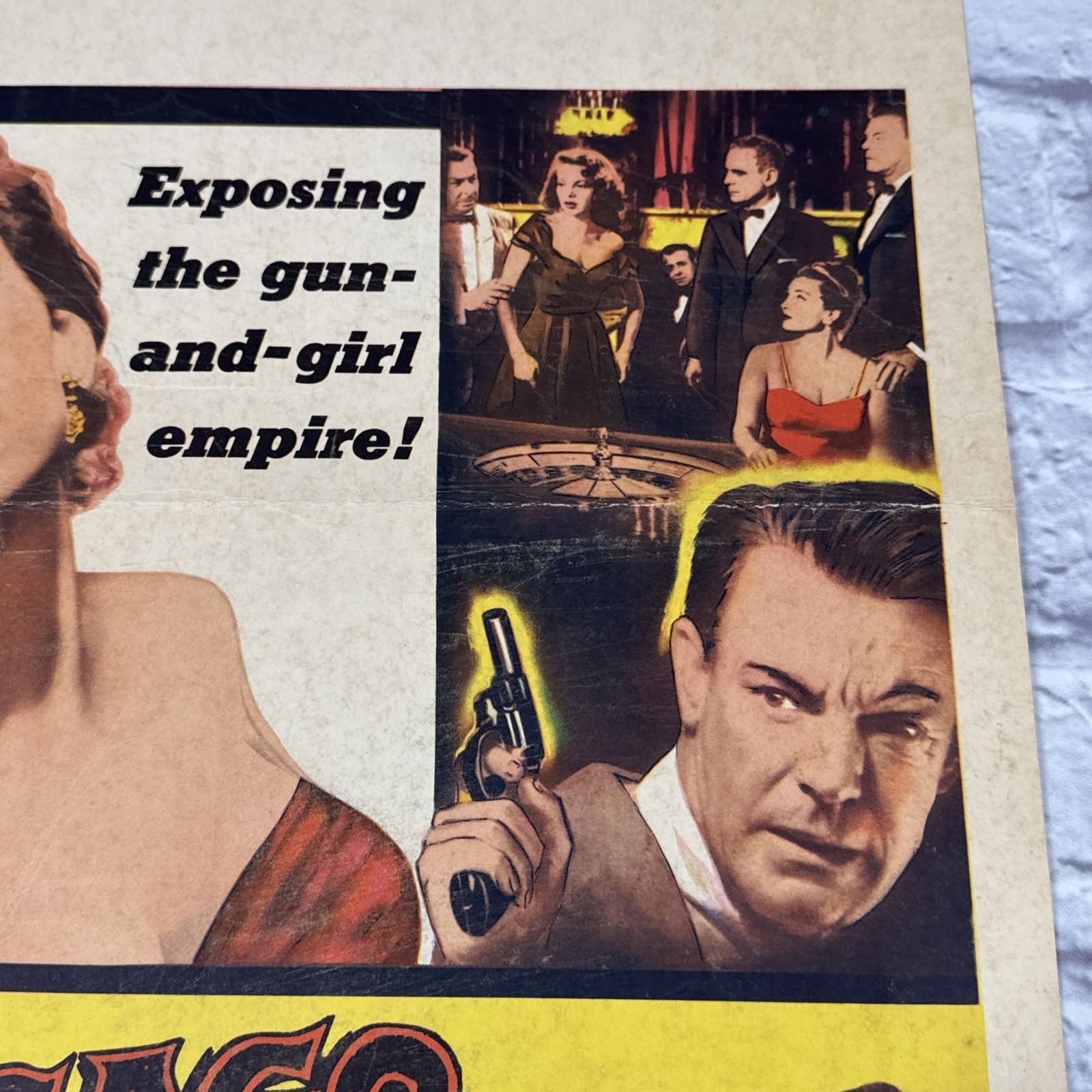 Vintage Chicago Syndicate 1955 Window Card Dennis O’Keefe Abbe Lane Movie Poster