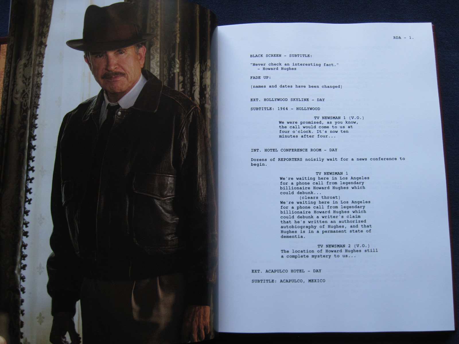 RULES DON’T APPLY – SCRIPT by WARREN BEATTY – PRIVATELY PRINTED – Hardbound