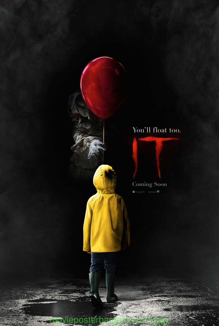 Stephen King’s IT MOVIE POSTER Original DS 27×40 N.Mint 2017 Horror Film + BONUS