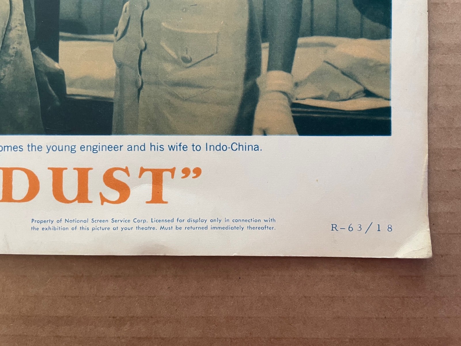 Vintage 1963 RED DUST Lobby Card Clark Gable jean Harlow