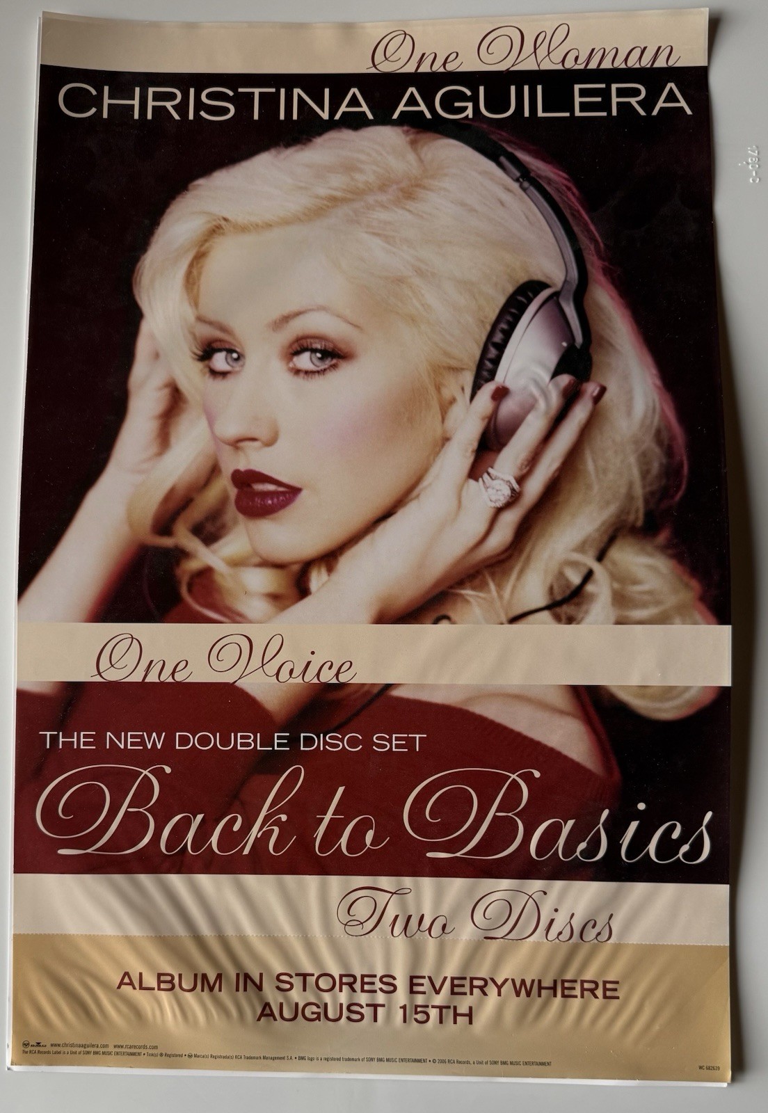 Christina Aguilera Back To Basics Promotional Retail Window Cling 17 X 11 (2006)