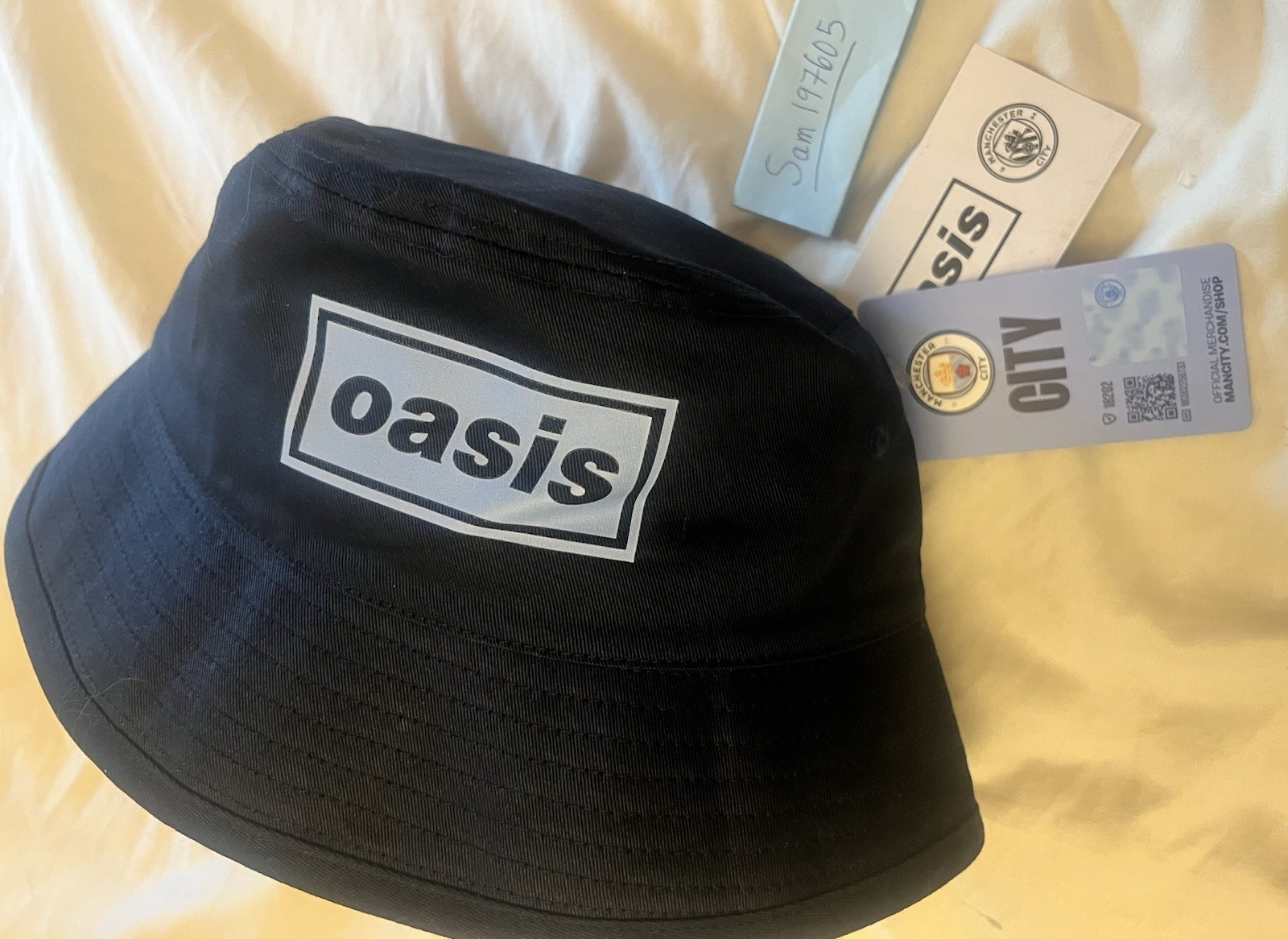 New Oasis Bucket Hat Manchester City Navy Liam Gallagher Noel One Size L/XL Fit