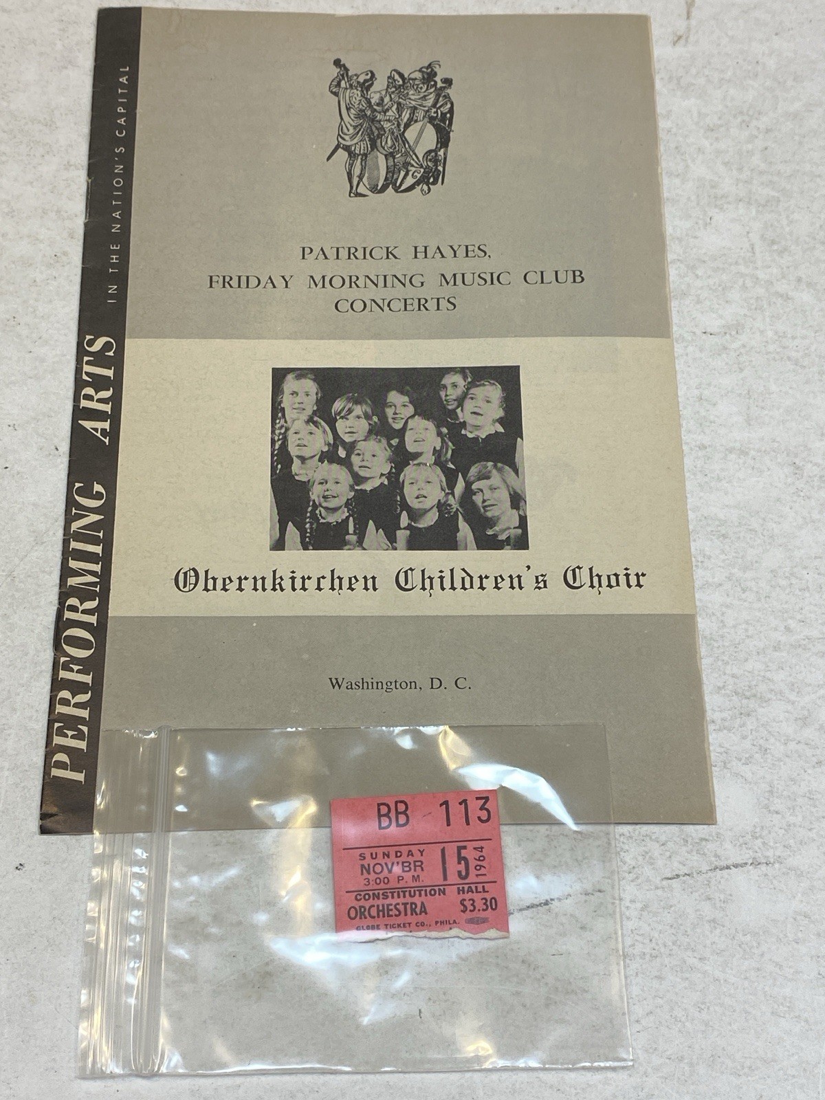 DAR Hall Patrick Hayes Obernkirchen Childrens Choir Concert Program Ticket Lot