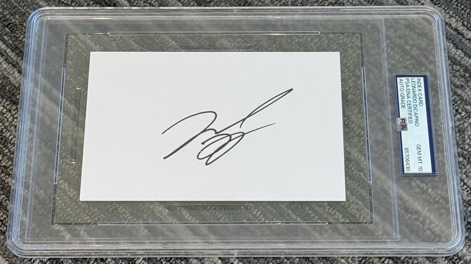 Leonardo DiCaprio Signed Autograph 4×6 Index Card PSA/DNA Encased 10 Gem Auto