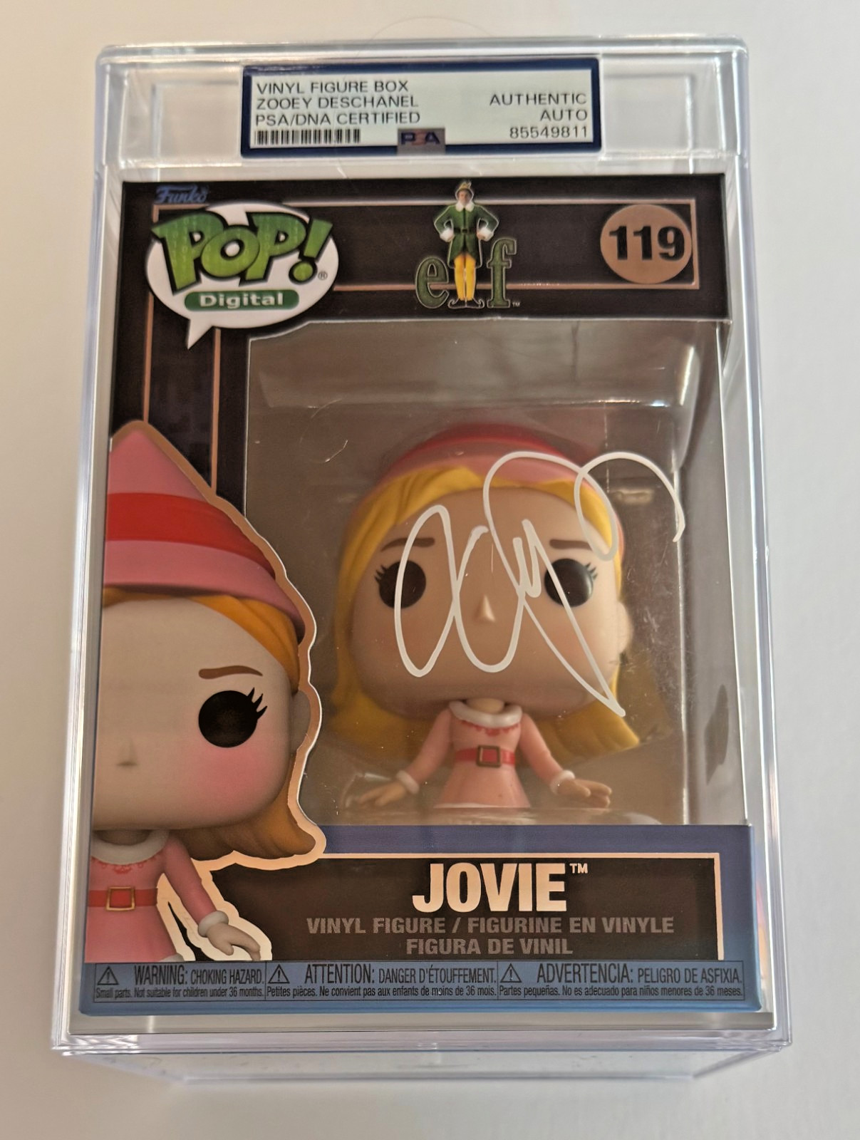 Zooey Deschanel Signed Autographed Funko Pop 119 Jovie from Elf PSA/DNA COA