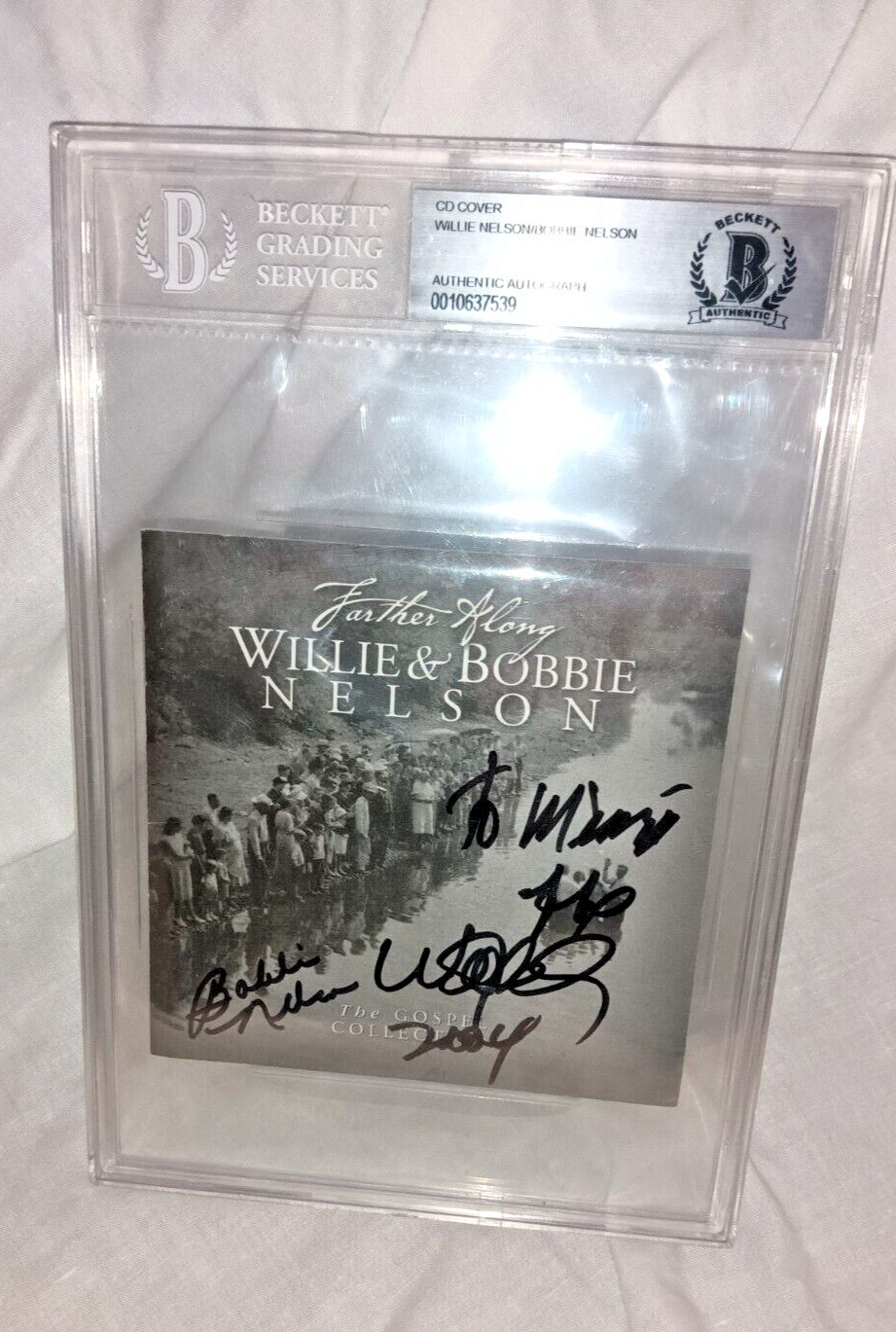 Willie Nelson/Bobbie Nelson signed Auto/Autograph cd cover BAS=BECKETT sealed