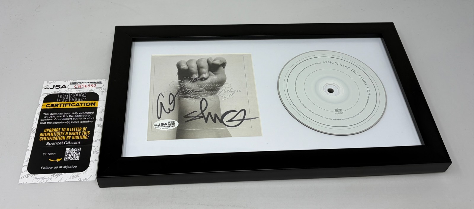 Atmosphere signed The Family Sign CD Cover Framed (Slug and Ant) JSA COA