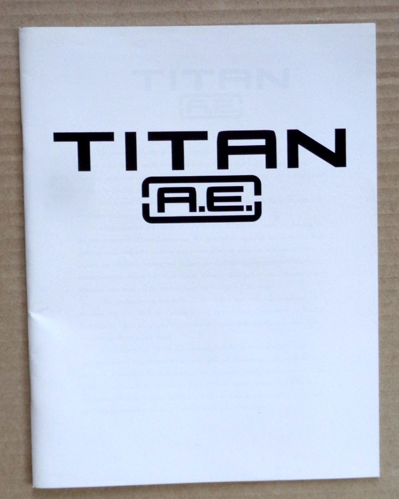 TITAN A.E. 2000 press kit w booklet 3 photos 9 color slides Matt Damon Don Bluth