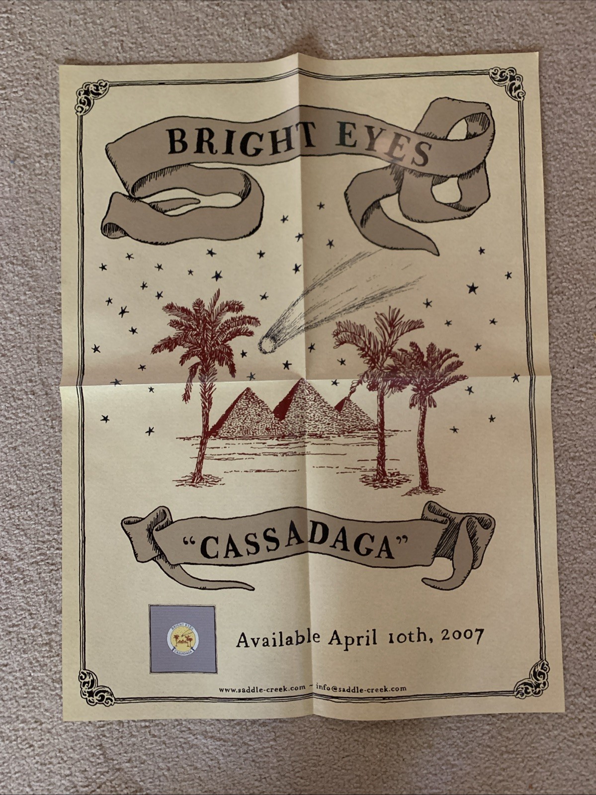 Bright Eyes Cassadaga 24″ x 18″ promo poster Original 2007 Saddle Creek Rec