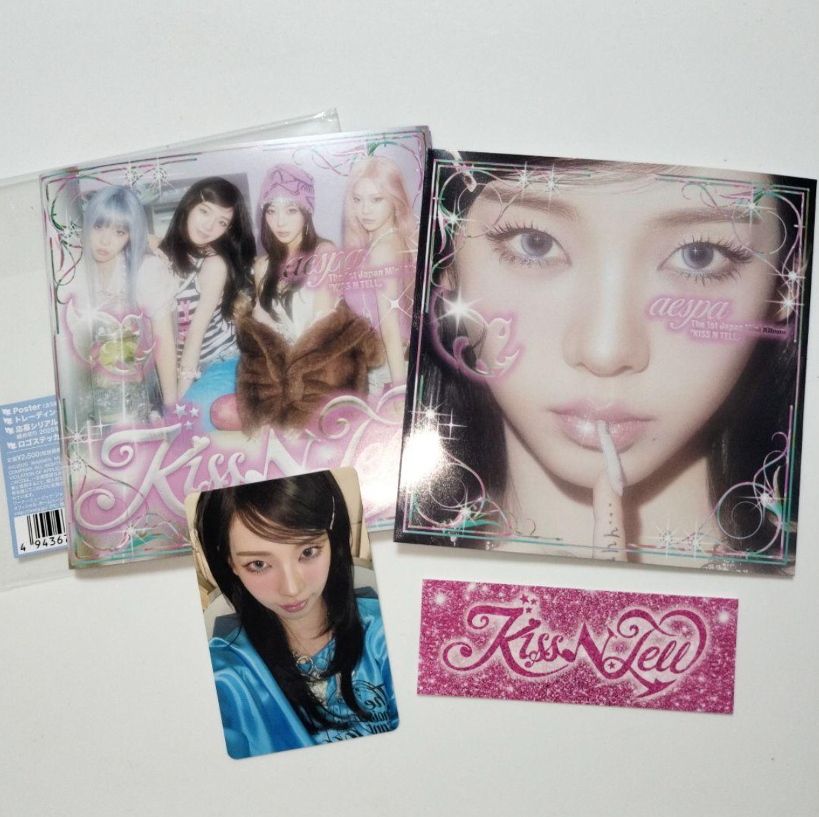 aespa KISS N TELL POSTER Ver. OPENED ALBUM with PHOTO CARD
