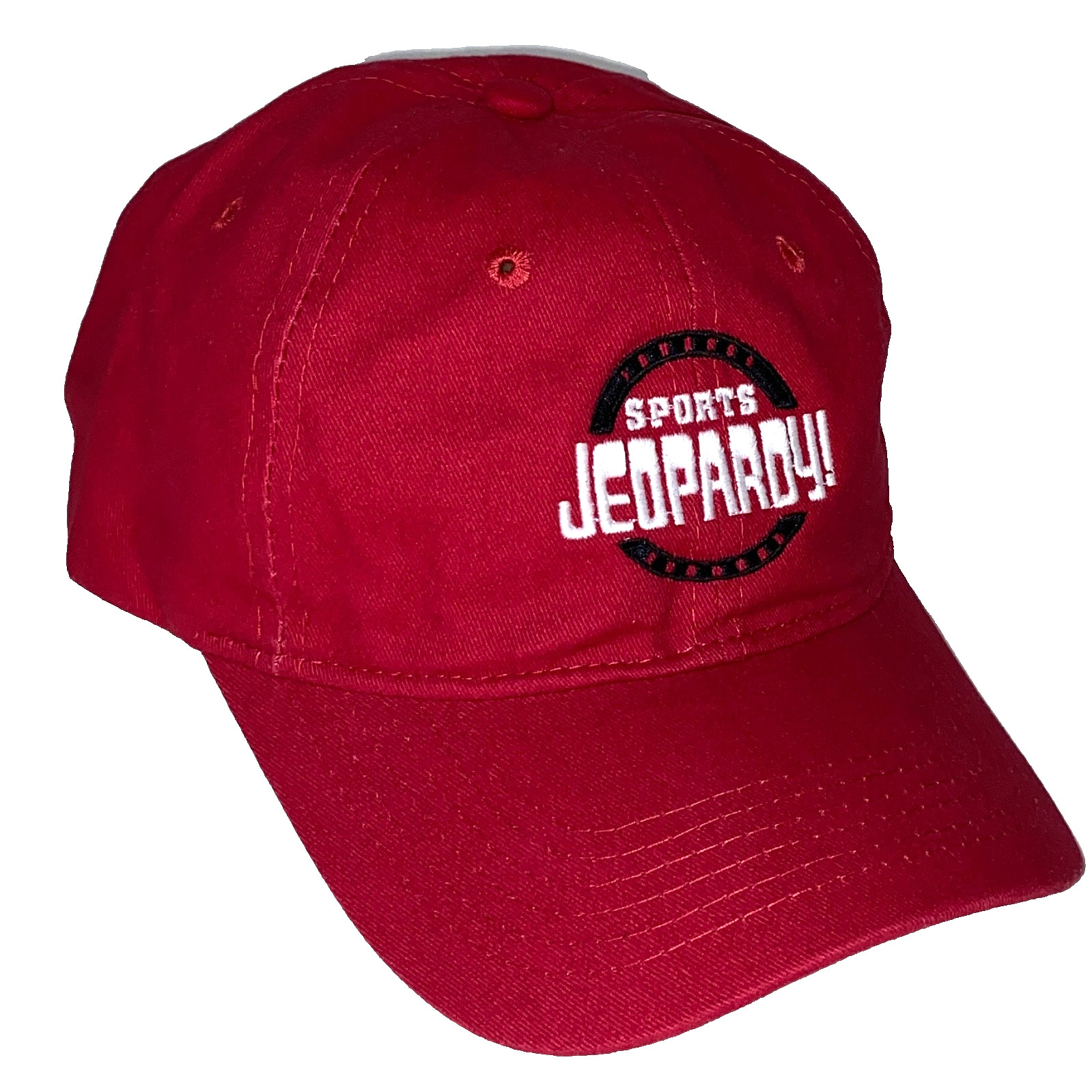 Jeopardy Hat Baseball Cap Red Promo Game Show Sports Cotton Canvas Adj. Strap