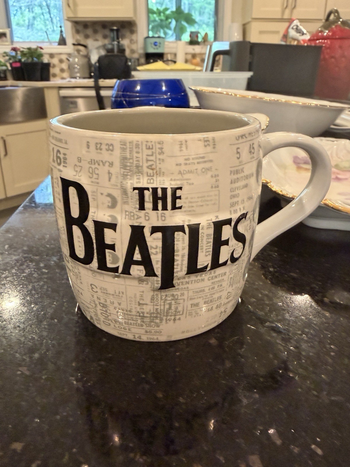 THE BEATLES 2017 Apple Corps Ltd. Coffee Mug Featuring Tickets Stubs
