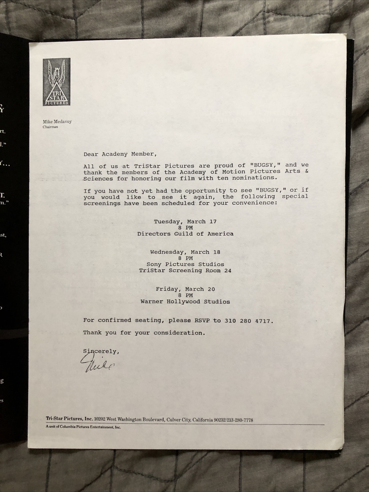 Bugsy 1992 FYC For Your Consideration Promo – Warren Beatty Ennio Morricon