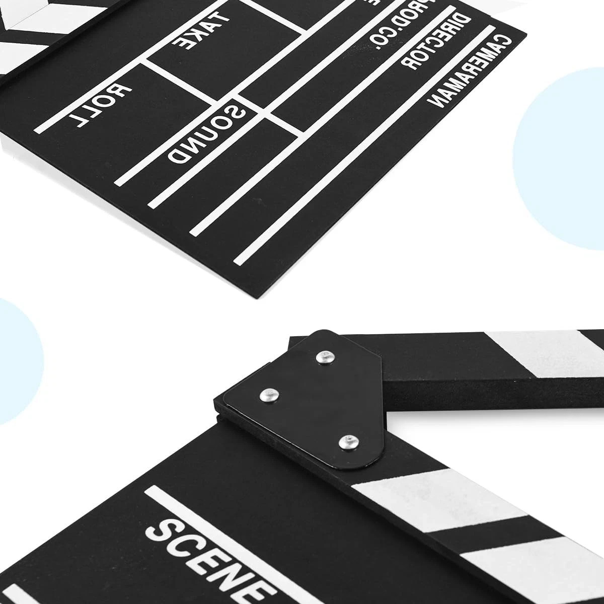 KISEER 12″x11″ Movie Film Clap Board Wooden Movie Clapboard Film Clapper Board (