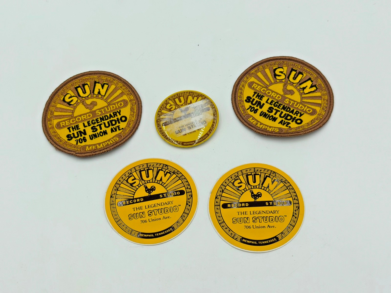 SUN RECORD STUDIO MEMPHIS TENNESSEE USA EMBROIDERED PATCH PIN STICKERS VINTAGE