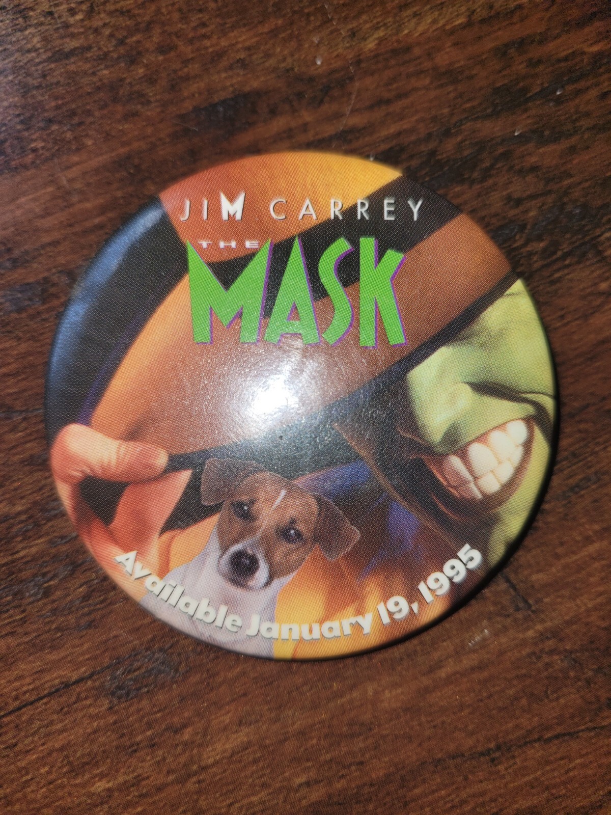 VINTAGE JIM CARREY MOVIE PROMO BUTTON Pin Back Pinback 2 1/8″