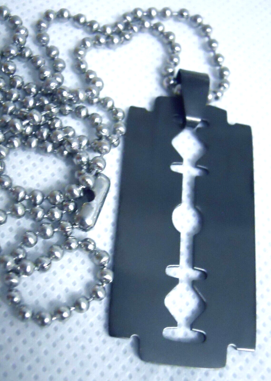 Razor Blade Necklace Black Stainless Steel Pendant Dimebag Darrell Pantera NEW