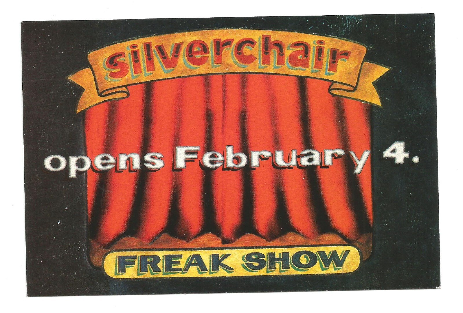 SILVERCHAIR Vintage 1996 PROMO POSTCARD 6 x 4 for Freak Show CD w/ RELEASE DATE