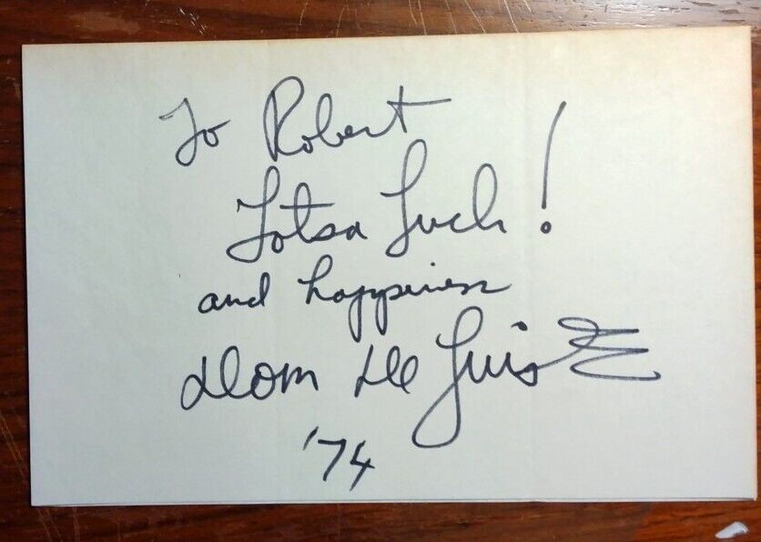 DOM DELUISE (1933-2009) AUTOGRAPH ~ Signed 1974 Letter