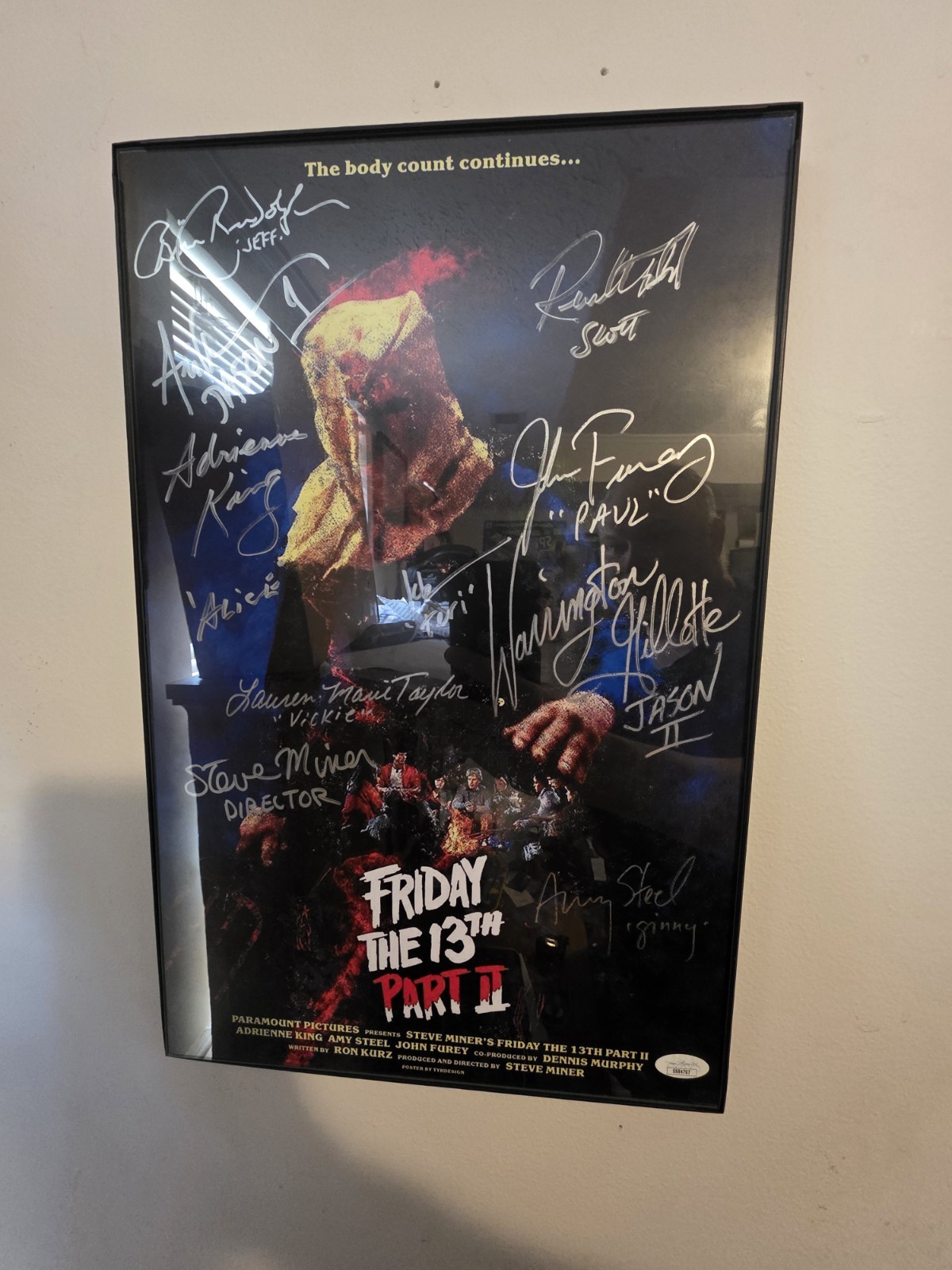 FRIDAY THE 13TH PART 2 11×17 Framed Auto’d x10 Jason Voorhees JSA SS84767