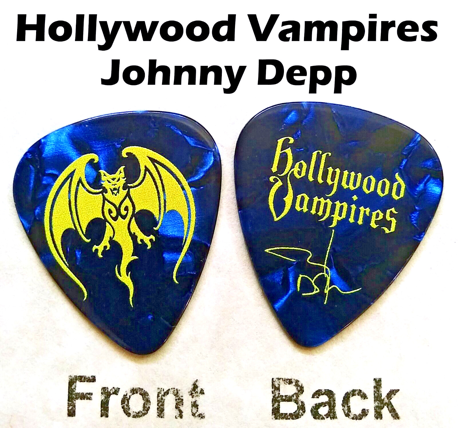 Hollywood Vampires Johnny Depp novelty signature Guitar Pick (BG-H18)