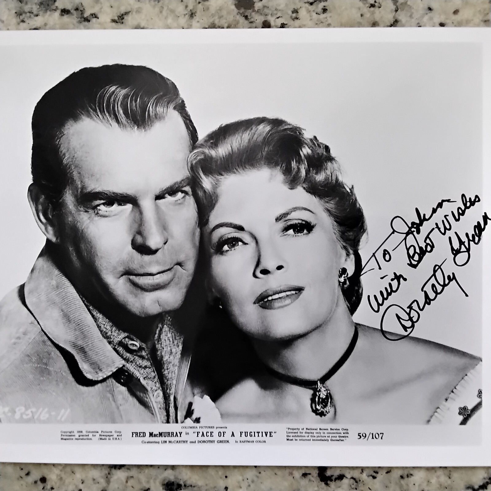 Dorothy Green SIGNED Photo 50s Movie TV Actress Helen Morgan Story Big Heat