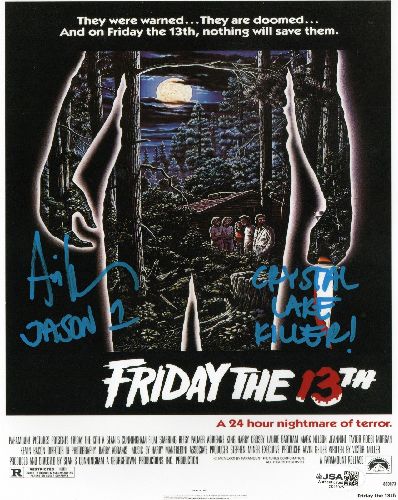Ari Lehman autographed signed 8×10 photo Friday The 13th JSA Jason Voorhees