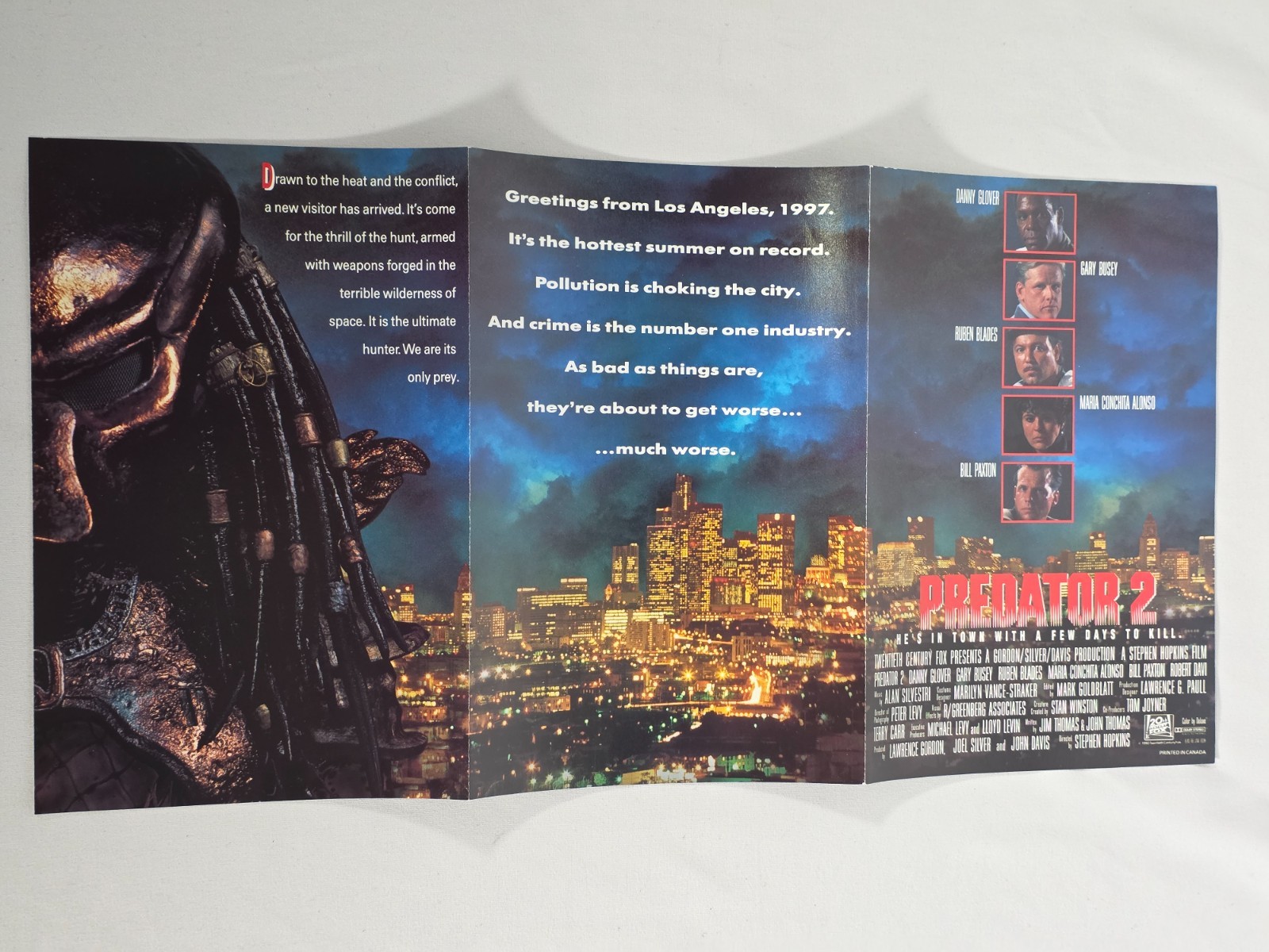 Predator 2 Movie Promo Fold-Out Poster – 1990 – Predator Anatomy – Booklet