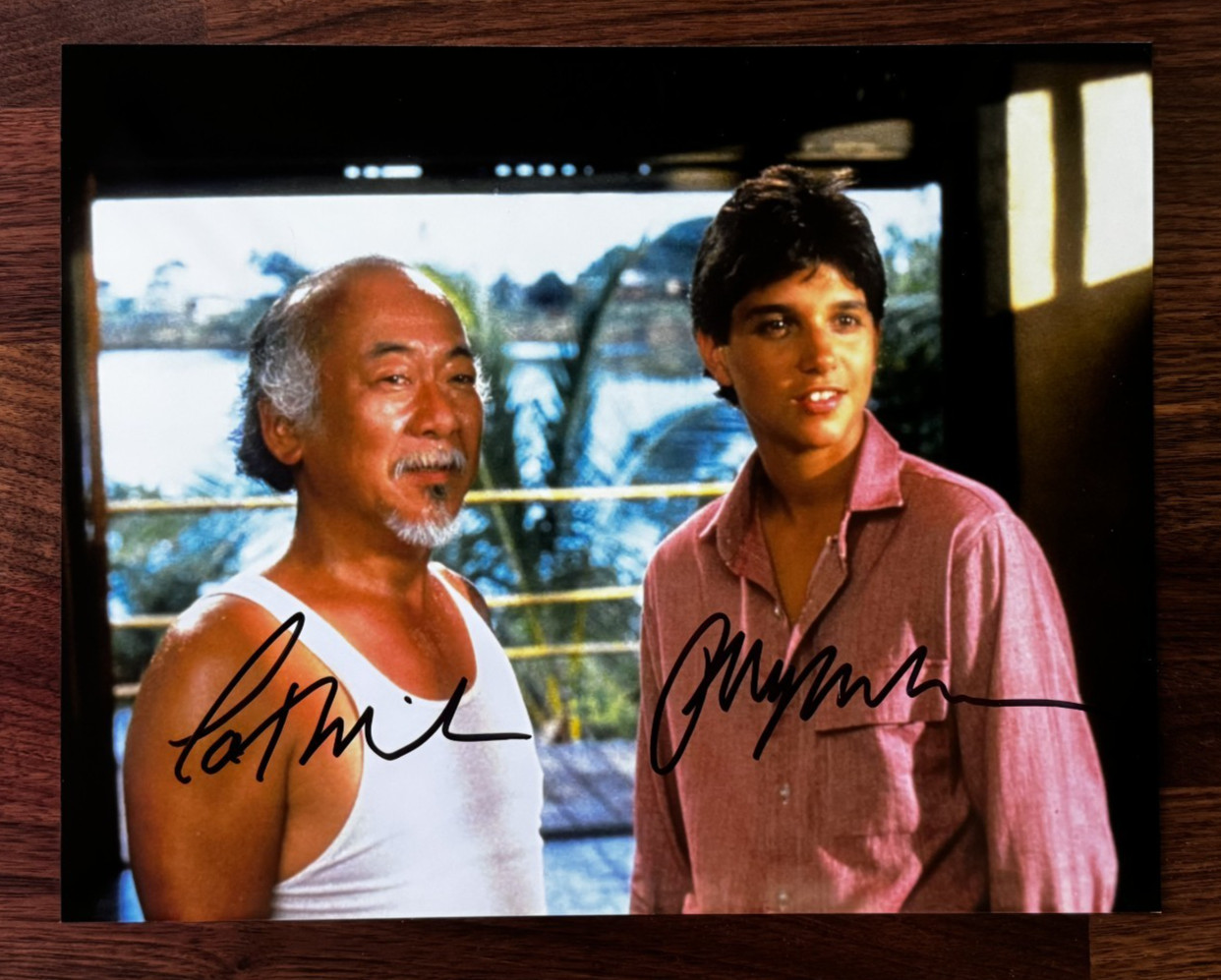 PAT MORITA / RALPH MACCHIO Signed Karate Kid 8×10 Autographed Photo + COA