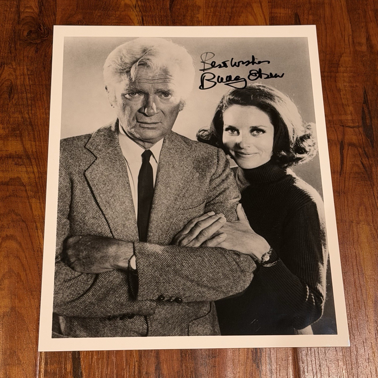 Buddy Ebsen Signed 1970’s Barnaby Jones Lee Meriwether 8×10” Publicity Photo