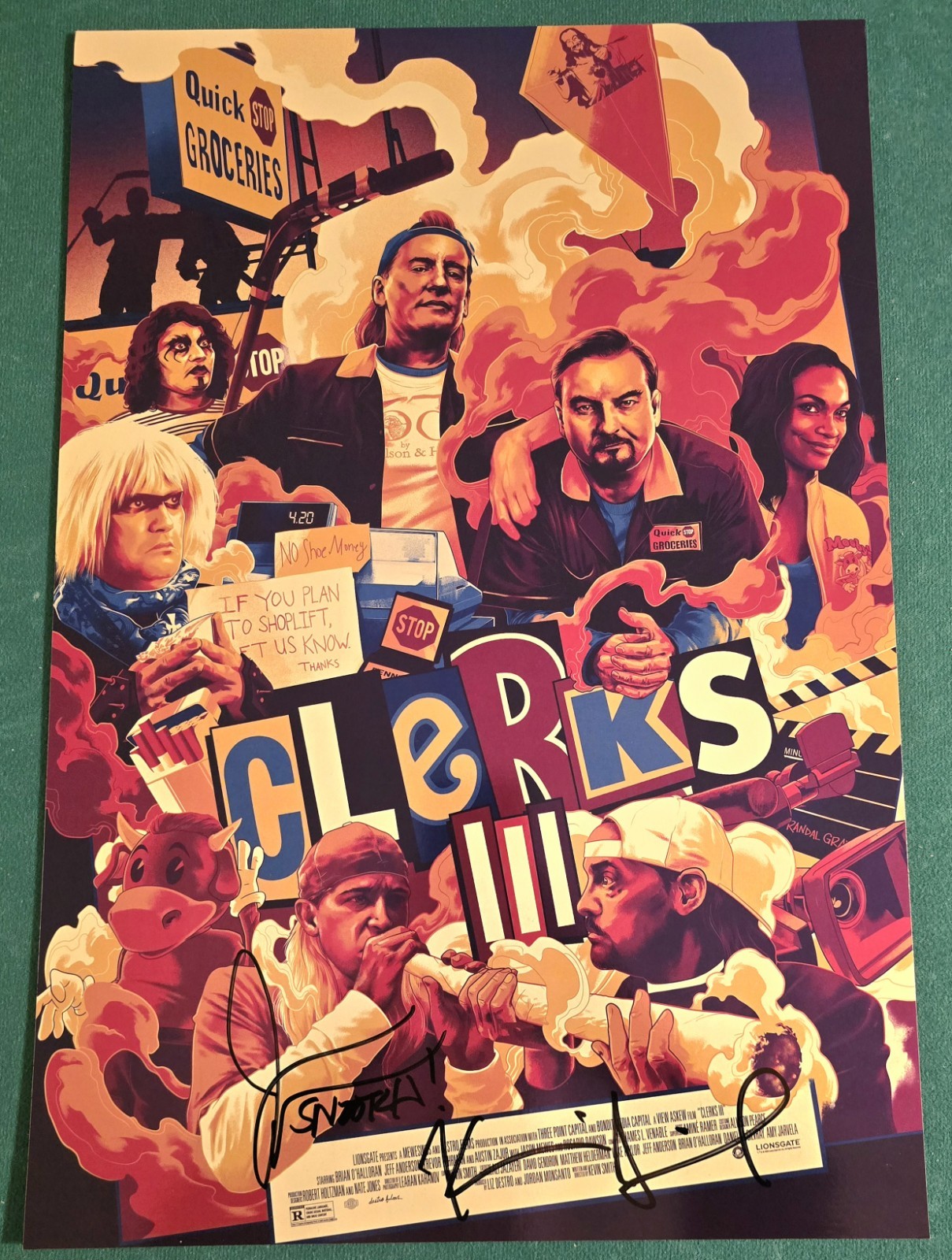 Kevin Smith & Jason Mewes Signed 13×19 Clerks III “SDCC” Metallic Poster