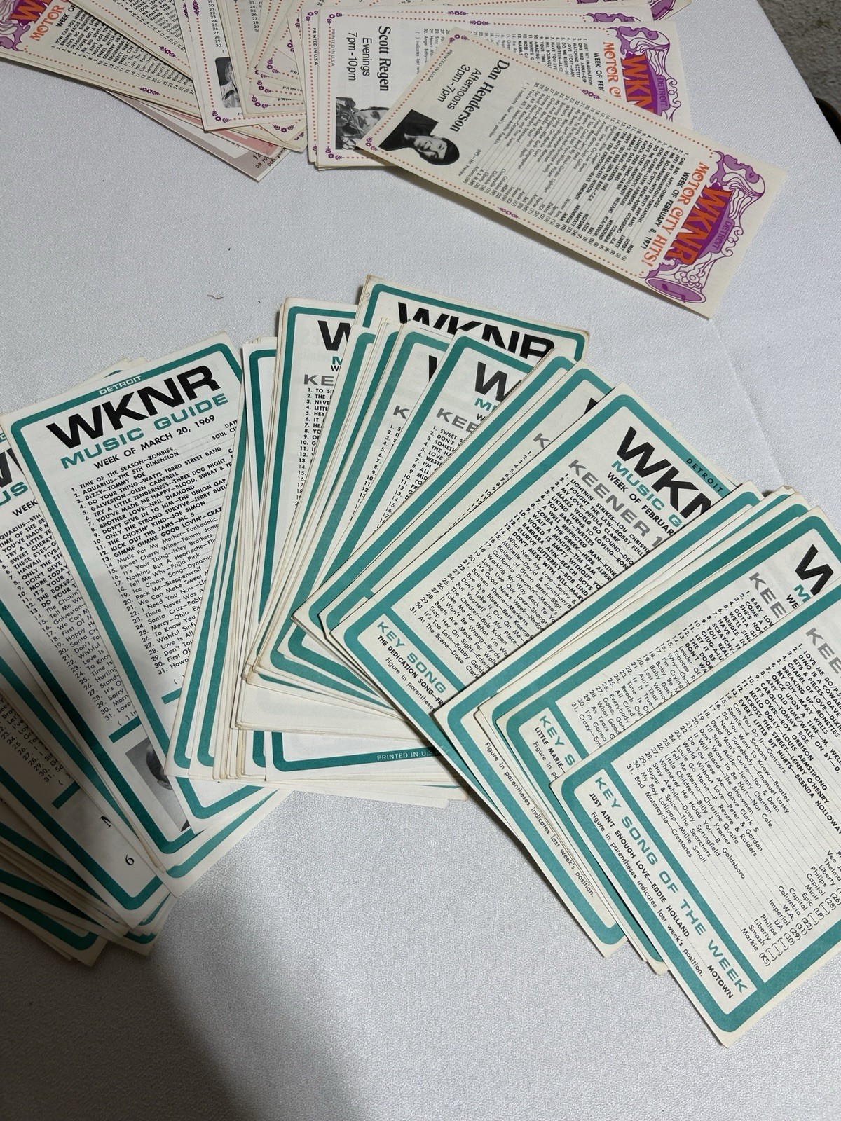 WKNR Keener 13 Chart Music Guide 1960’s and 70’s. 100+ pieces