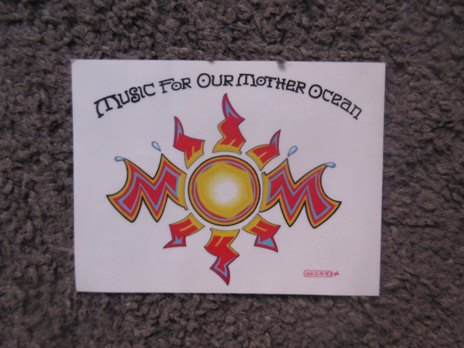 M.O.M. (MUSIC FOR OUR MOTHER OCEAN) 1996 4 1/2″ x 3 1/2″ PROMO STICKER NM RARE