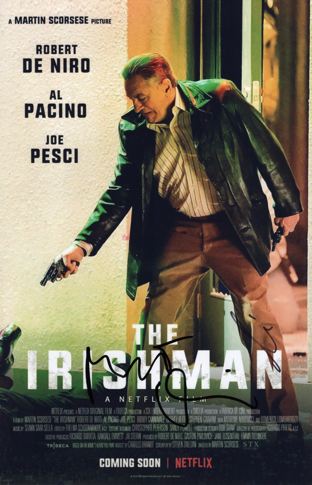 Al Pacino & Robert De Niro Signed The Irishman 11×17 Movie Poster COA